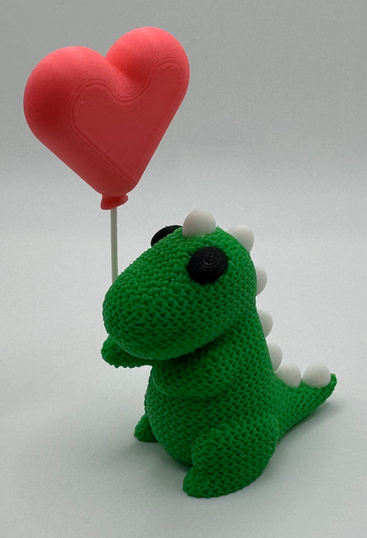 Knitted Dino with Balloon