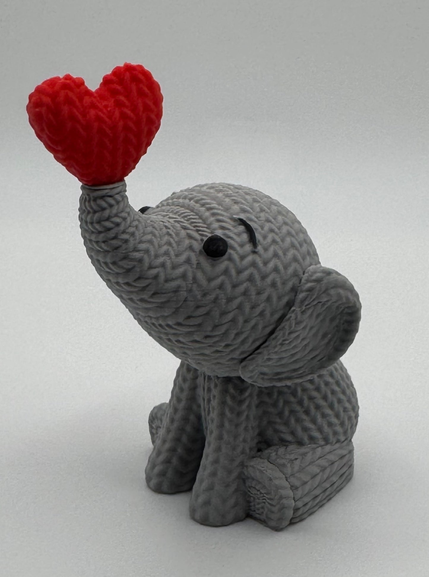 Knitted Elephant with Heart
